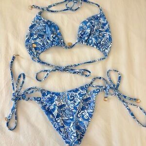 Blackbough Blue and White Patterned Bikini